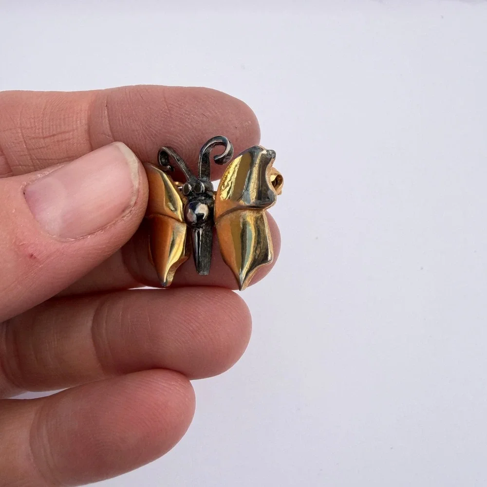 Act II Butterfly Brooch Gold Tone VTG Art Deco Lapel Pin Costume Jewelry Nature